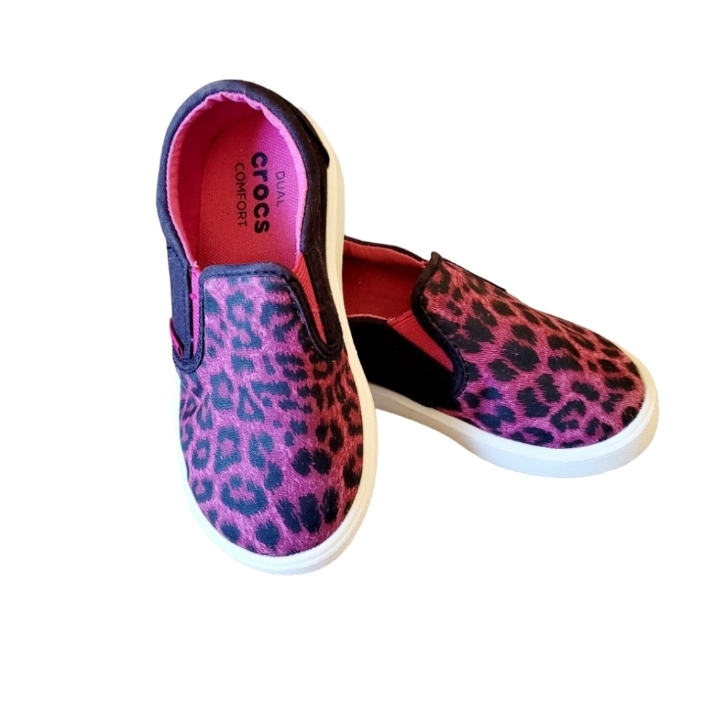 Crocs Dual Crocs Comfort Slip On Shoes Baby Girl Size C9 Fushia and Black